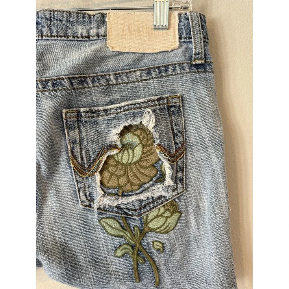 VTG Z Cavaricci Womens Cut Off Denim Shorts Sz 3 Destroyed Frayed 90s Y2K